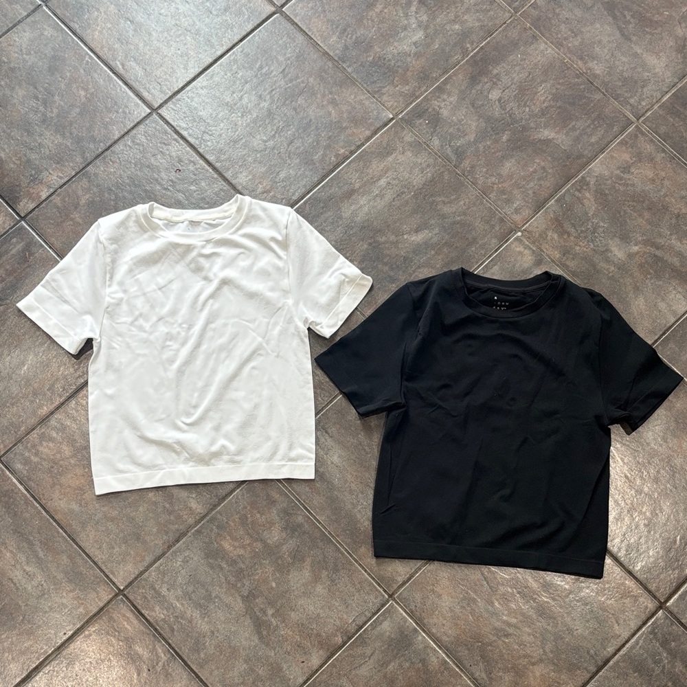 SET OF TWO Cropped Jersey Tees NWOT